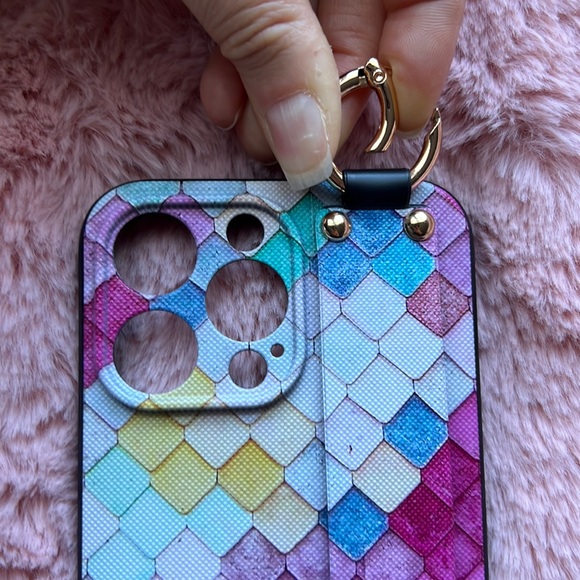 For iPhone 14,14 plus,14 pro,14 pro max phone case with wrist strap kickstand - Picture 7 of 10